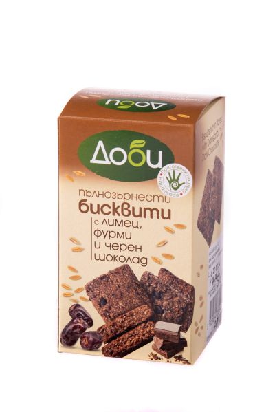 БИСКВИТИ ПЪЛНОЗЪРНЕСТИ С ФУРМИ И ЧЕРЕН ШОКОЛАД 150Г