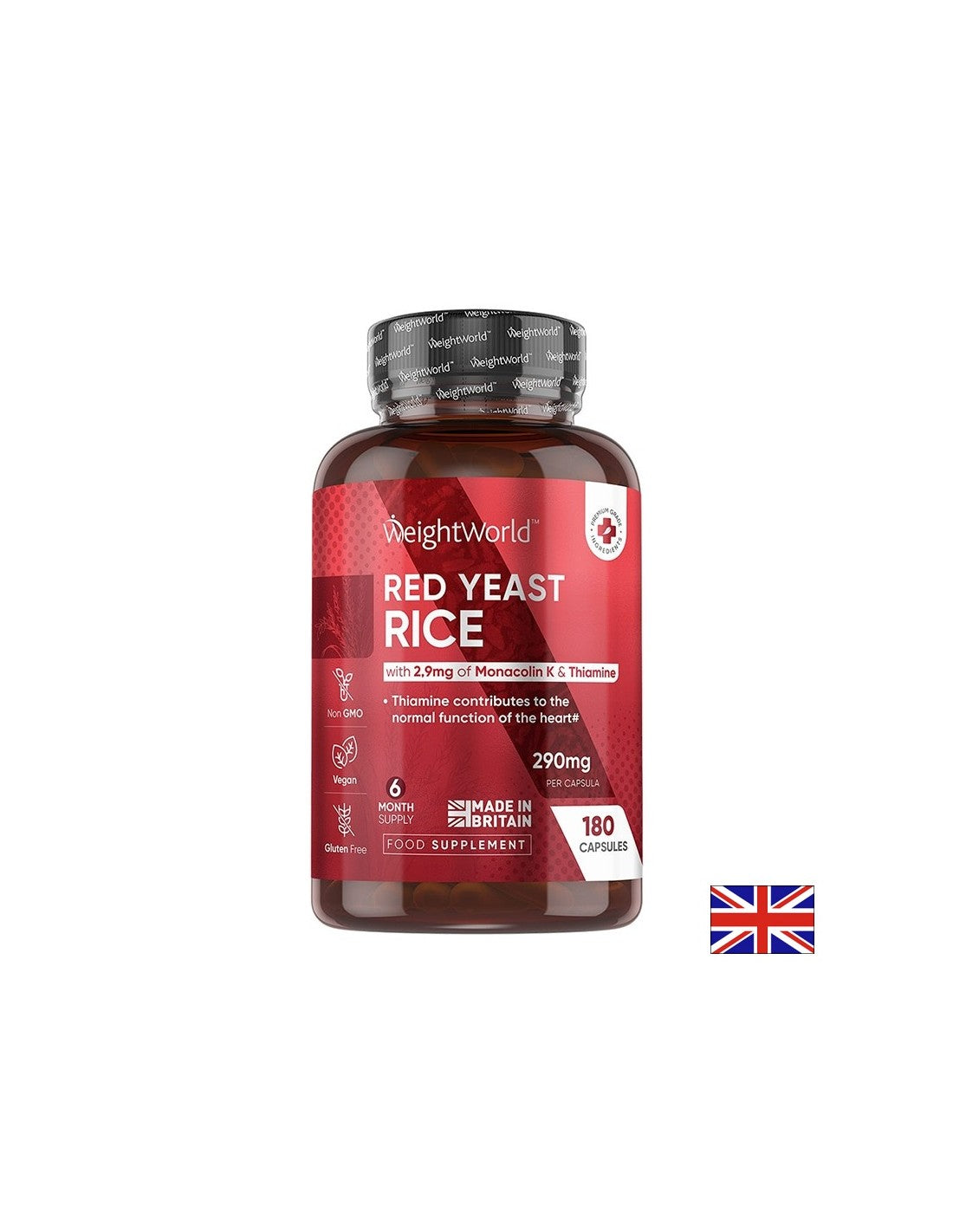Червен ориз 290mg + Коензим Q10 10mg Холестерол и сърдечно здраве 180 капсули