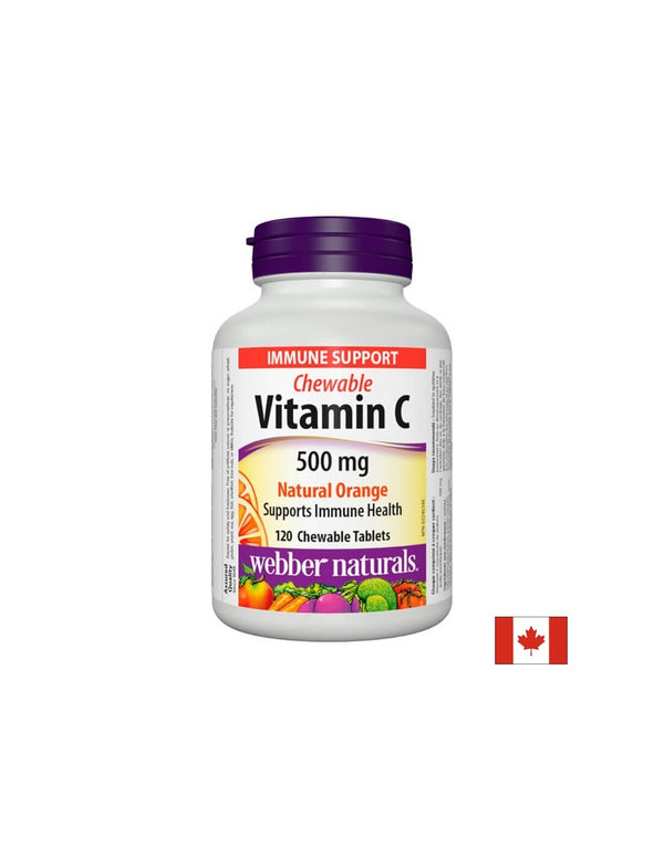 Chewable Vitamin C Natural Orange - Витамин С 500mg, 120 дъвчащи таблетки с вкус на портокал