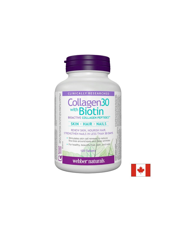 Collagen30 with Biotin / Колаген (биоактивни колагенови пептиди) с биотин, 120 таблетки