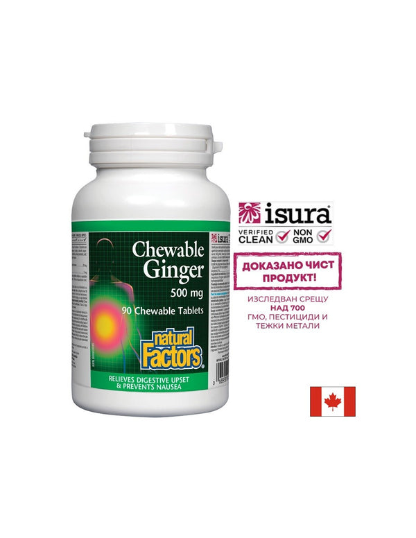Ginger Chewable / Джинджифил 500mg 90 дъвчащи таблетки
