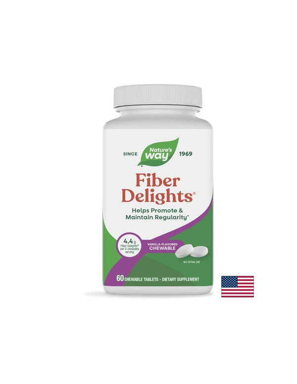 Fiber Delights - Микс от фибри за отслабване и детоксикация, 60 дъвчащи таблетки