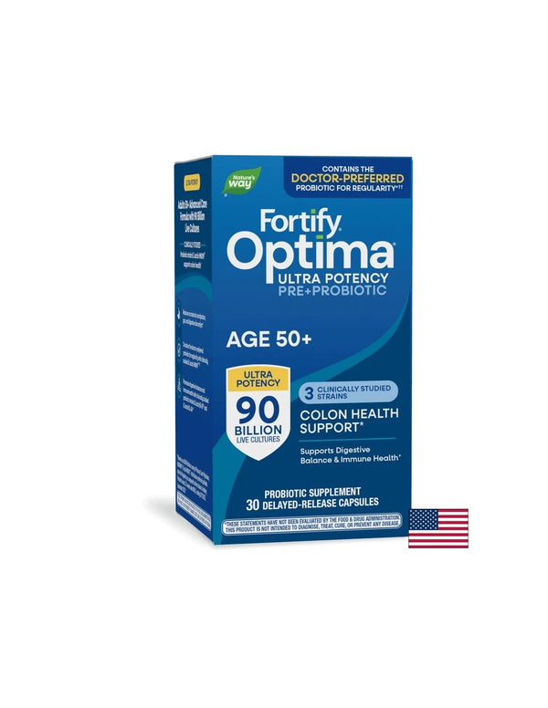 Fortify Optima Advanced Care Age 50+ Фортифай Оптима пробиотик + пребиотици, 90 милиарда активни пробиотици, 30 капсули