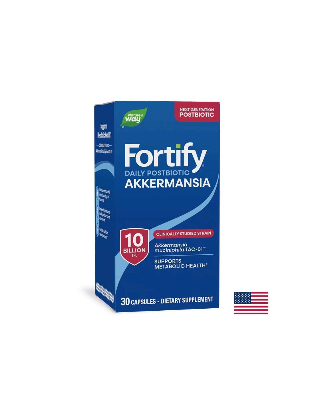 Постбиотик Fortify Акермансия TAC-01, 10 млрд. пробиотици TFU, 30 капсули