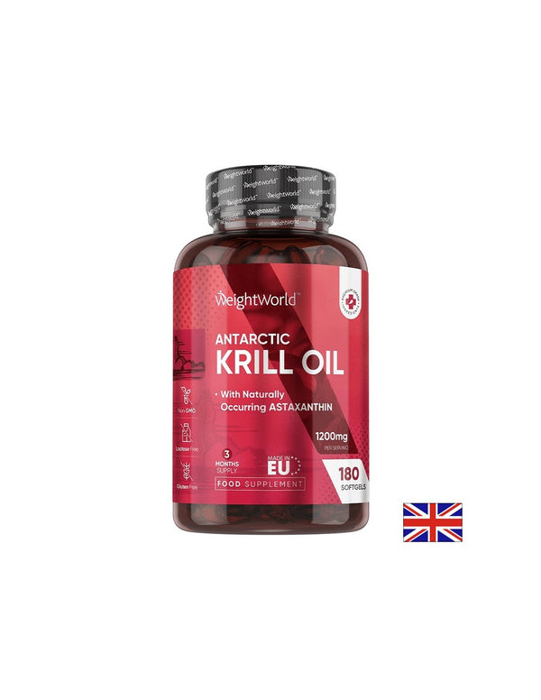 Грижа за сърцето, мозъка и зрението Масло от Антарктически крил (Krill oil) 600mg 180 софтгел капсули