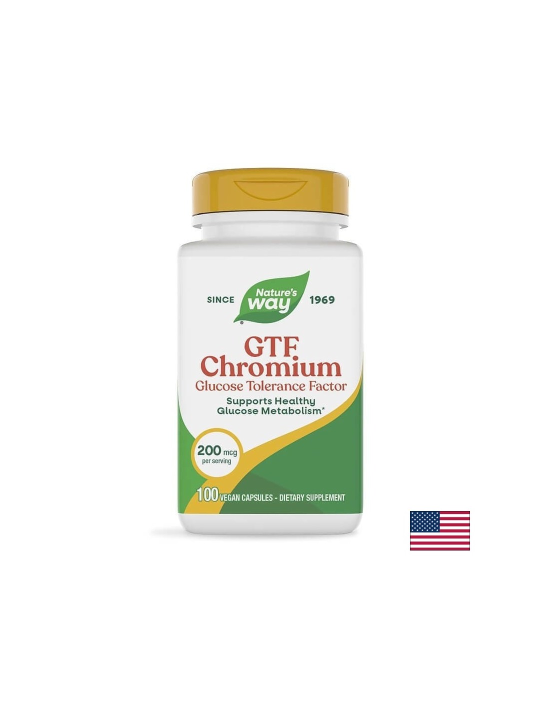 Хром (никотинат) GTF - Контрол на кръвната захар, 200mcg, 100 капсули