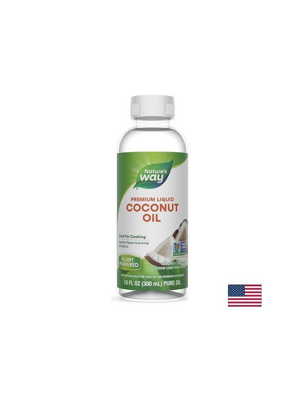 Liquid Coconut Oil / Кокосово масло (течно), 93 % MCTs‡ (мастни киселини), 300ml