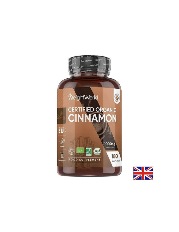 Контрол на теглото и кръвната захар - Цейлонска канела (органик), 1000mg 180 капсули