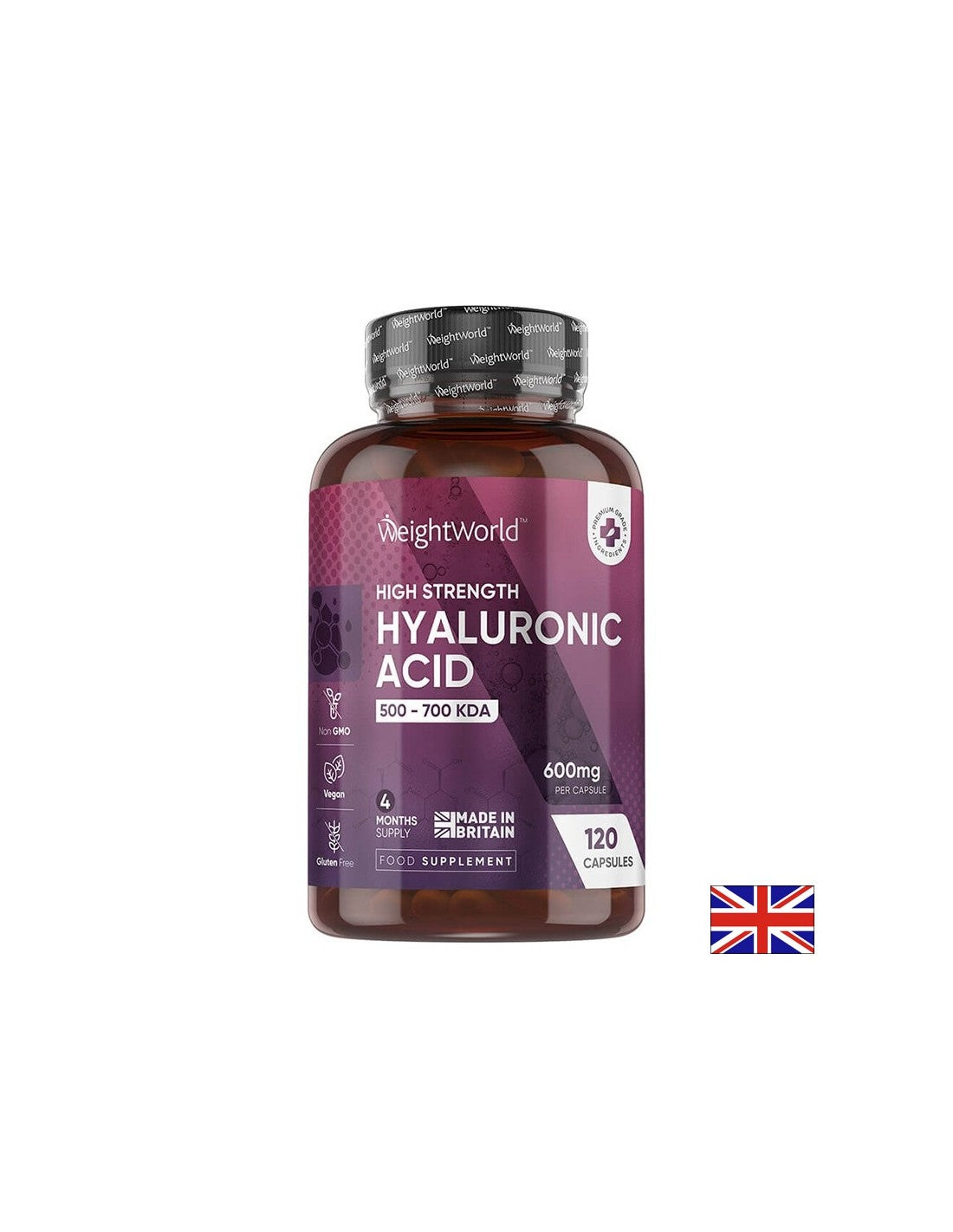 Коса, кожа, нокти Хиалуронова киселина 600mg 120 капсули