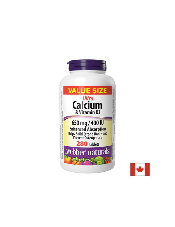 Костна система - Ултра Калций 650mg + Витамин D3 400IU, 280 таблетки