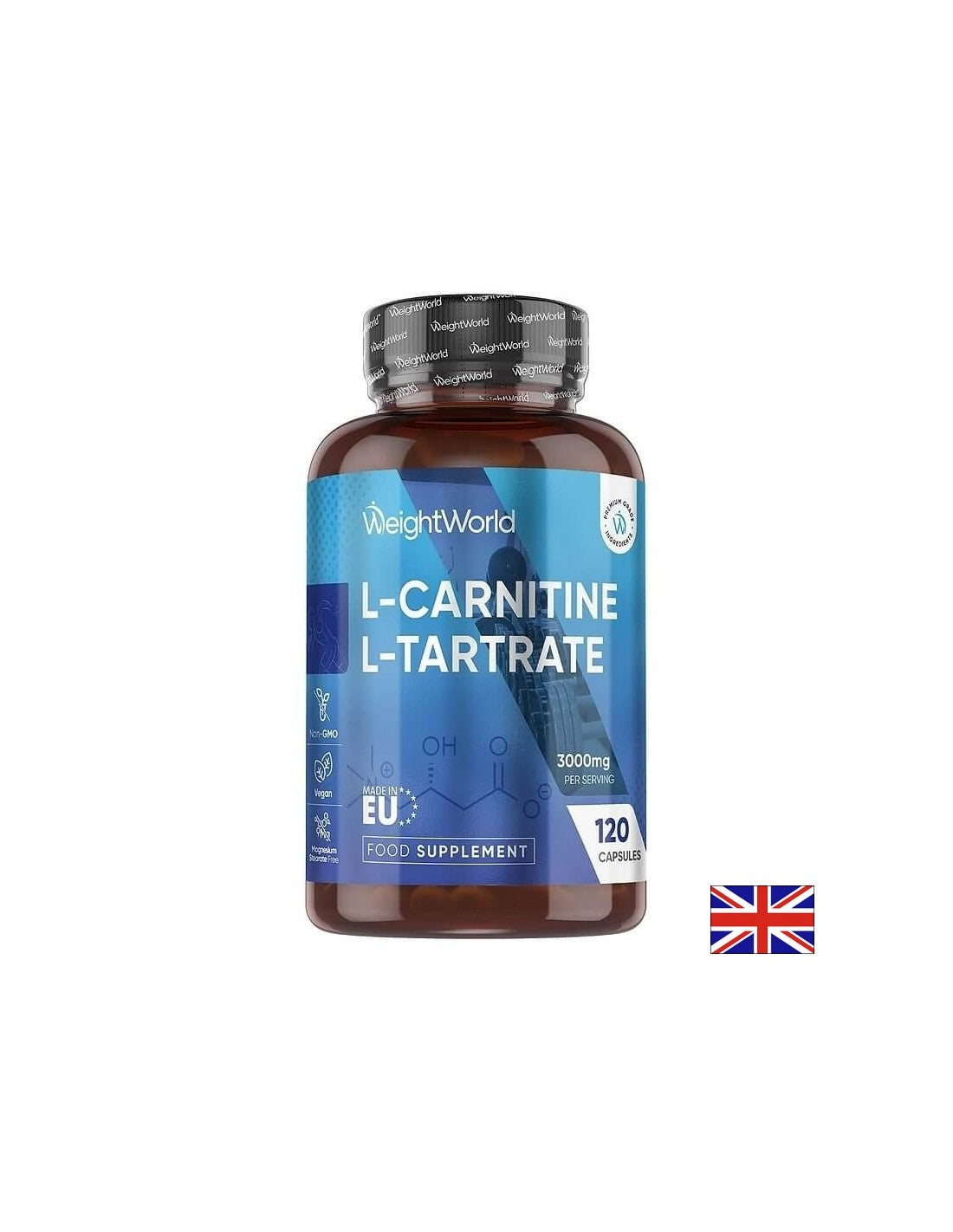 L-Карнитин 1000mg – Енергия, метаболизъм и контрол на теглото, 120 капсули