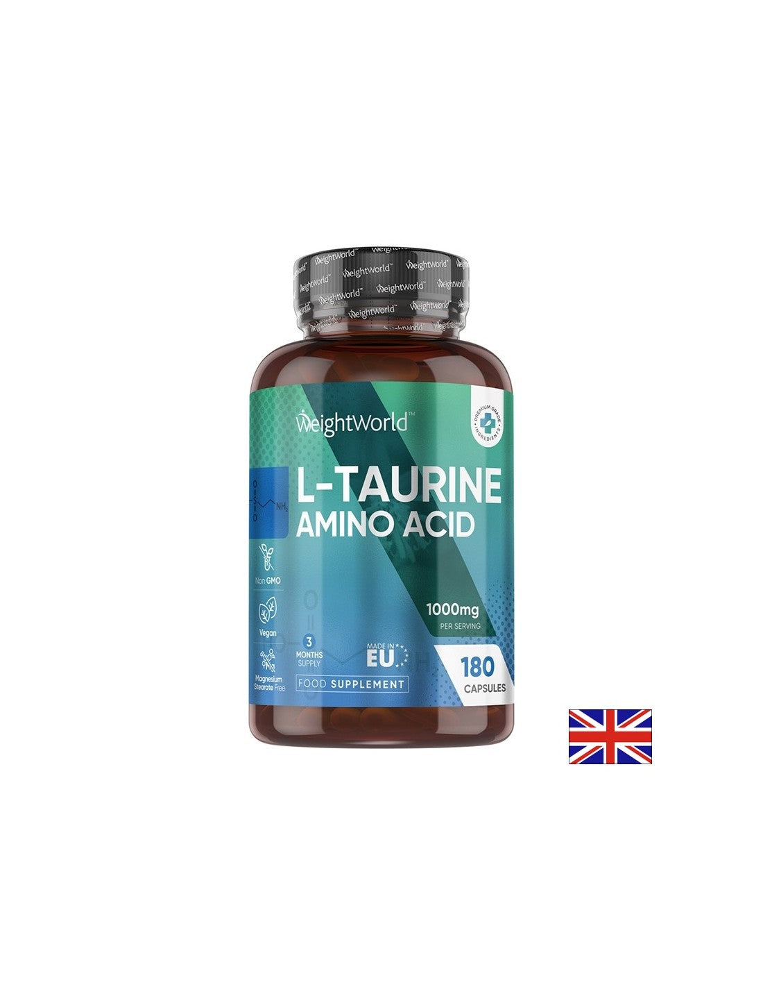 L-Таурин 500mg Енергия, издръжливост и сърдечно здраве 180 капсули