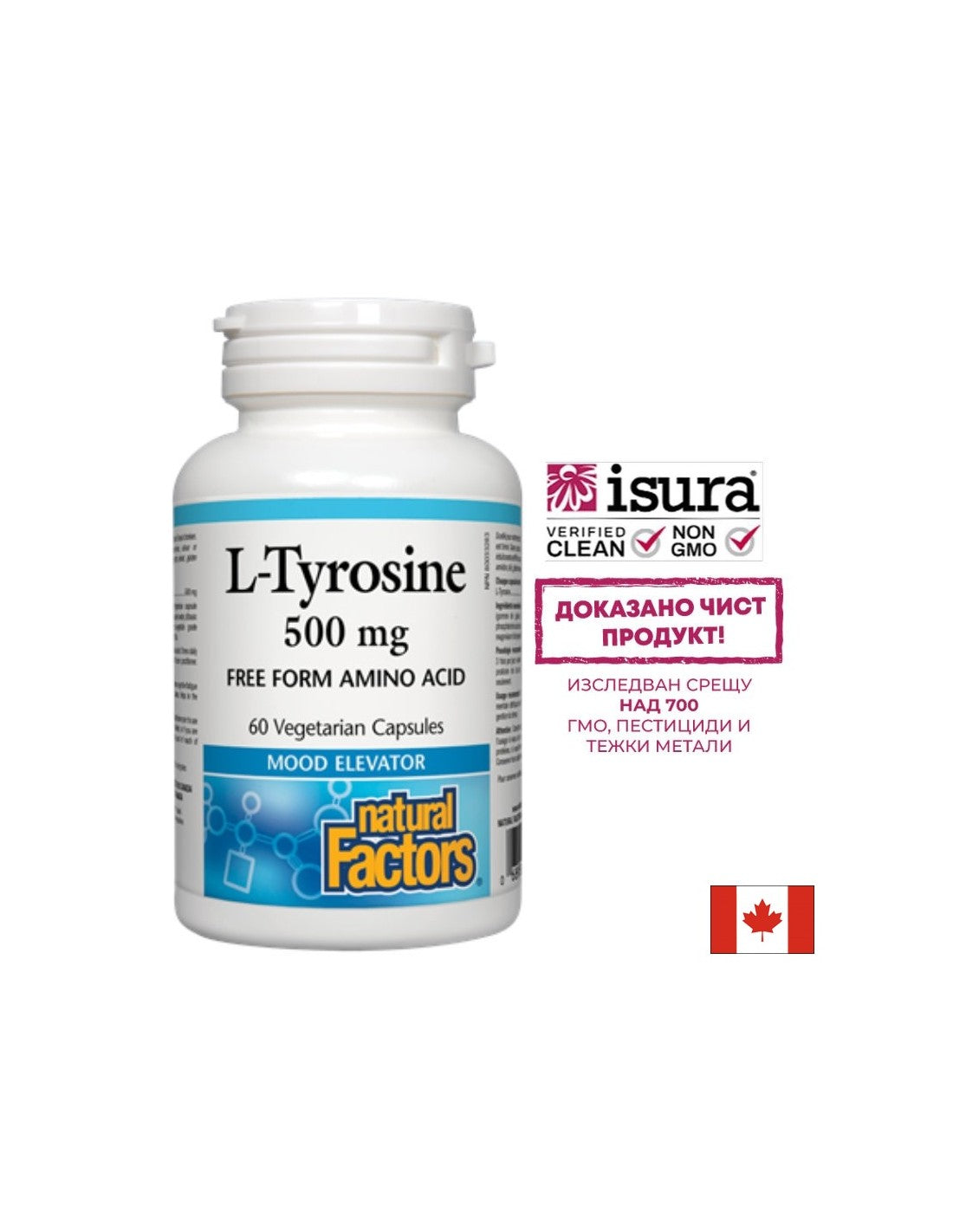 L-Tyrosine / Л-Тирозин 500mg 60 капсули