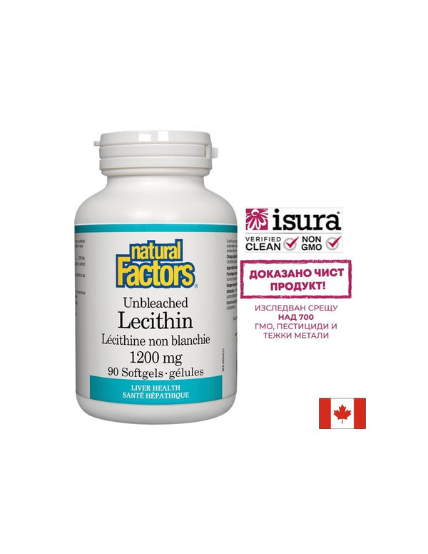 Лецитин неизбелен - Lecithin 1200mg, 90 софтгел капсули