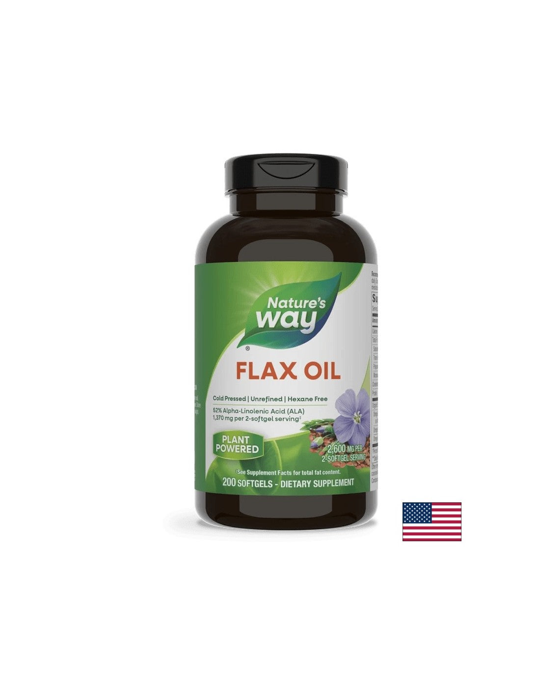 Flax Oil Max Strenght 57% ALA / Ленено масло 1300mg 200 капсули
