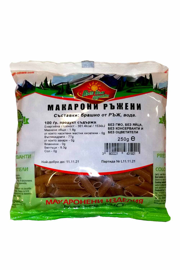 МАКАРОНИ РЪЖЕНИ 250Г