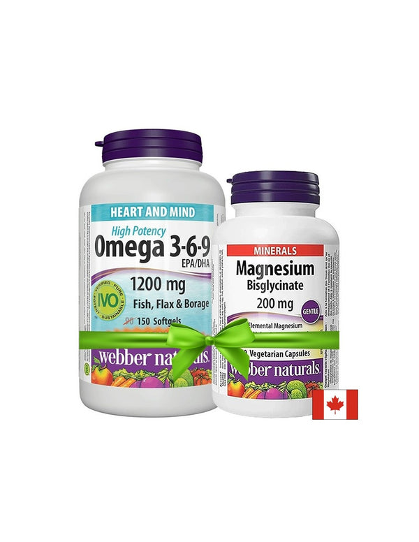 Омега 3-6-9 1200mg 150 софтгел капсули + ПОДАРЪК Магнезий (бисглицинат) 200mg 60 V капсули