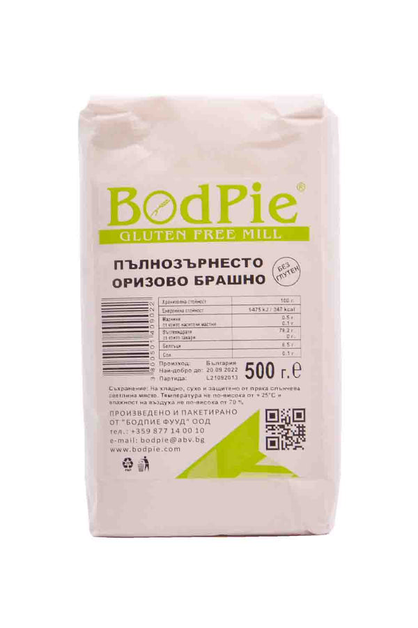 ОРИЗОВО БРАШНО ПЪЛНОЗЪРНЕСТО 500Г
