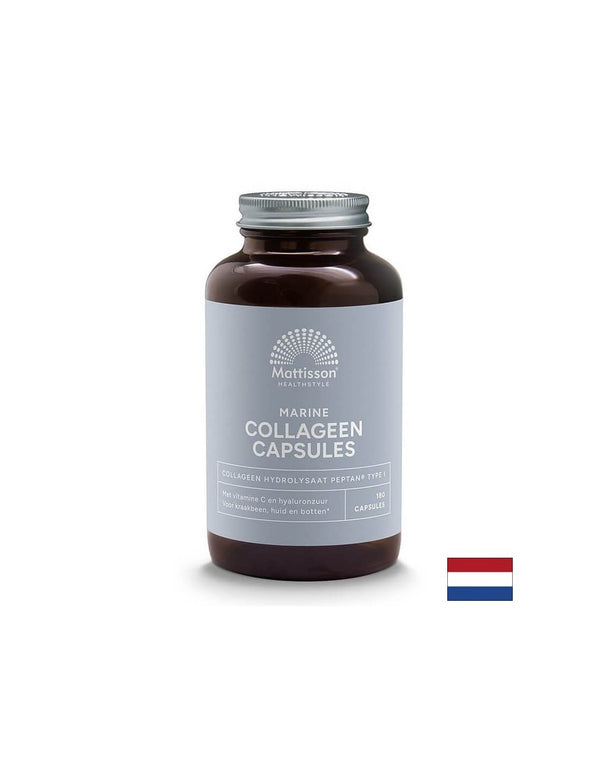 Рибен колаген (тип 1) с витамин С и хиалуронова киселина - Marine Collagen Peptan, 180 капсули