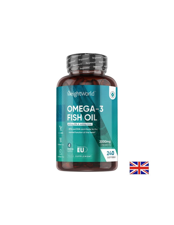 Омега-3 EPA – 660mg / DHA – 440mg - Рибено масло за сърцето, мозъка и зрението, 240 софтгел капсули за 4 месеца прием
