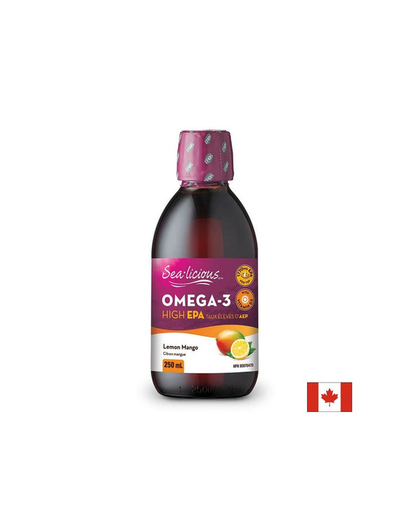 Sea-Licious Omega-3 High EPA + Vitamin D3 / Омега-3 (високо съдържание на EPA) + витамин D3, 250ml