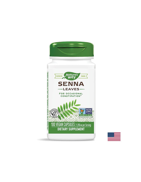 Senna Leaf - Сена (лист) - срещу запек, 450mg, 100 капсули
