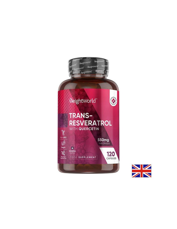 Транс-ресвератрол 500mg + Кверцетин 50mg – Сърдечно-съдово здраве, 120 капсули