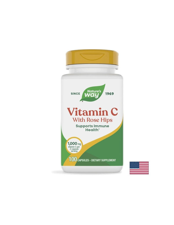 Витамин C с шипка - Vitamin C with Rose Hips 500mg, 100 капсули