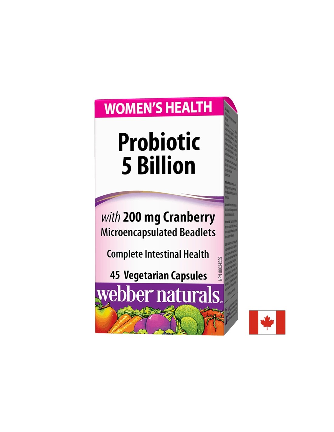 Probiotic Women`s Health / Пробиотик за жени 5 щама, 5 млрд. активни пробиотици + Червена боровинка 45 капсули